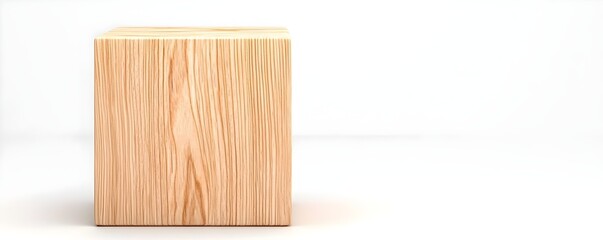 Naklejka premium Elegant Blank Wood Block in Polished Minimalist Setting - Ideal for Finance Concepts and Clean Presentations