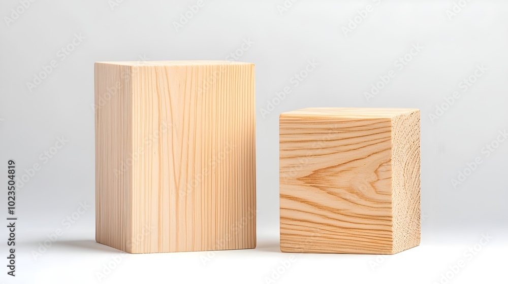 Poster minimalist wood block with smooth design - ideal for risk management concepts and natural texture ba