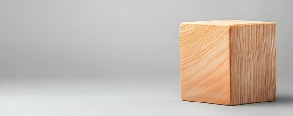 Naklejka premium Minimalist Wood Block with Raw Finish Symbolizing Financial Growth - Sleek Abstract Concept for Modern Design and Business Themes
