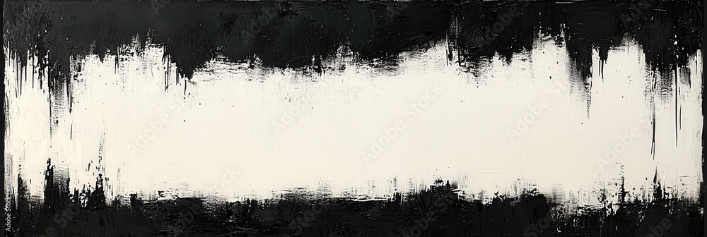 Poster striking contrast between bold black and white textures, creating a captivating visual effect that invites contemplation