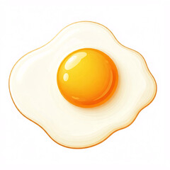 cartoon fried egg illustration isolated on white background