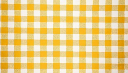 Yellow and white checkered tablecloth texture