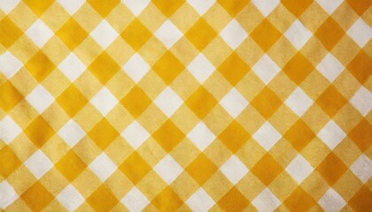 Yellow and white checkered tablecloth texture