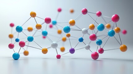 A colorful molecular structure illustrating scientific concepts in chemistry.