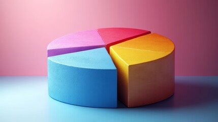 Obraz premium A colorful pie chart model representing data segmentation in a visually appealing way.