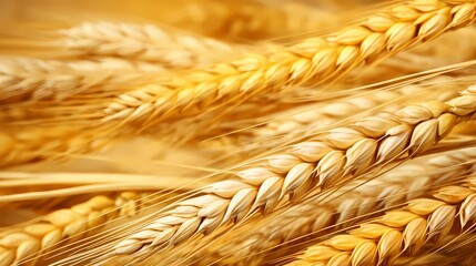 A close-up of beautifully arranged golden wheat, symbolizing abundance and agriculture.