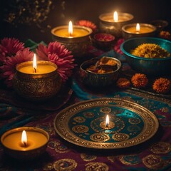 Diwali lights shimmer on the water, enhancing the beauty of boats and floating lanterns during the celebration