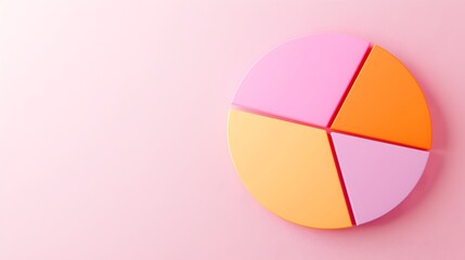 Fototapeta premium Minimalistic Blank Pie Chart for Data Analysis - Elegant Finance Elements Highlighting Business Economy and Investment Insights
