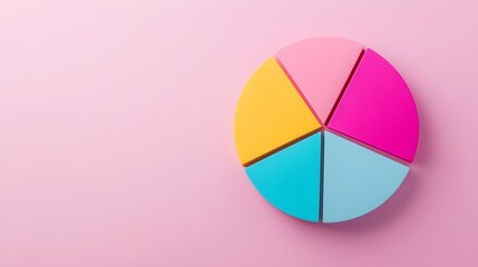 Fototapeta premium Minimalistic Blank Pie Chart for Business Analysis - Subtle Finance Elements Highlighting Data Trends and Investment Insights