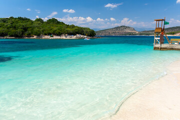 paradise beach in Ksamil in Albania