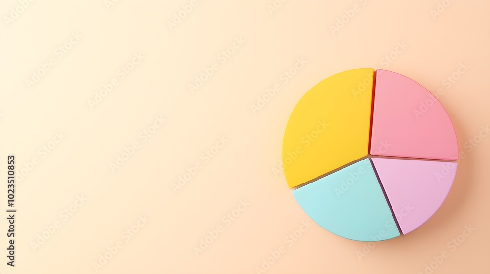 Poster futuristic blank pie chart for fintech innovation - visualizing finance technology and ai automation