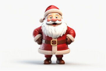 Santa claus figurine cartoon white background.