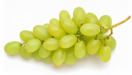 Ripe juicy sweet green grapes bunch isolated on white background