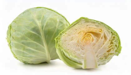 Obraz premium Ripe cabbage isolated on a white background. 