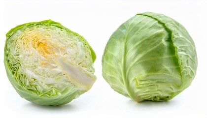 Ripe cabbage isolated on a white background