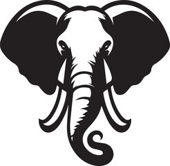 Elephant head silhouette black vector clipart design