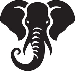 Elephant head silhouette black vector clipart design