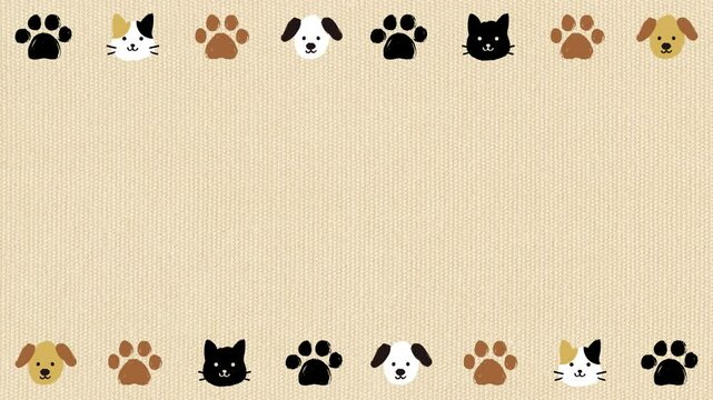 Hand drawn dogs and cats border (10 seconds loop)