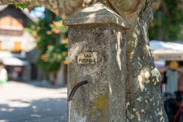 Fountain with potable water, taken in Yvoire France