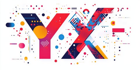 Obraz premium Abstract geometric design with colorful shapes.