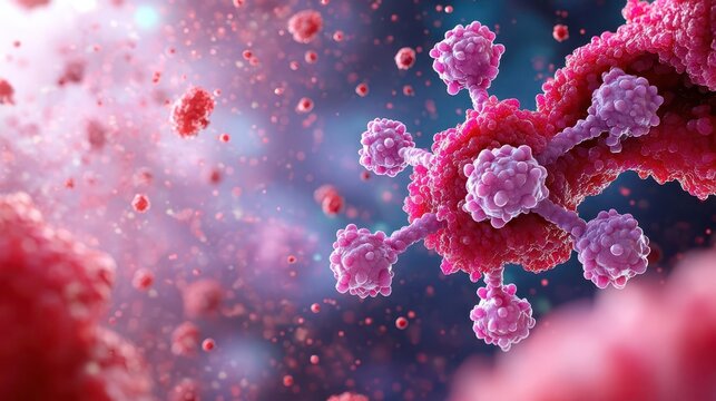 3D rendering of a pharmaceutical molecule binding with a receptor in a cell membrane, detailed atoms