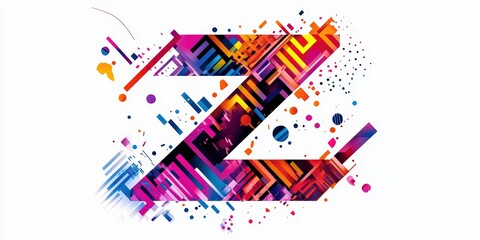 Fototapeta premium Abstract design with colorful geometric shapes.