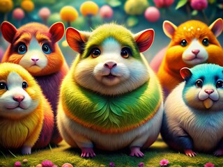 Fototapeta premium Adorable Very Fat Animals: Captivating Photos of Overweight Pets and Wildlife that Showcase Their Unique Charm and
