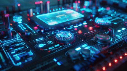 Fototapeta premium Futuristic Control Interface with Neon Elements