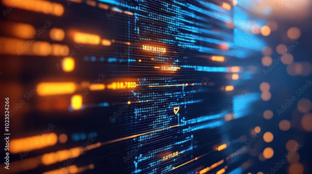 Poster abstract digital background with glowing data streams and vibrant hues, perfect for technology or fu