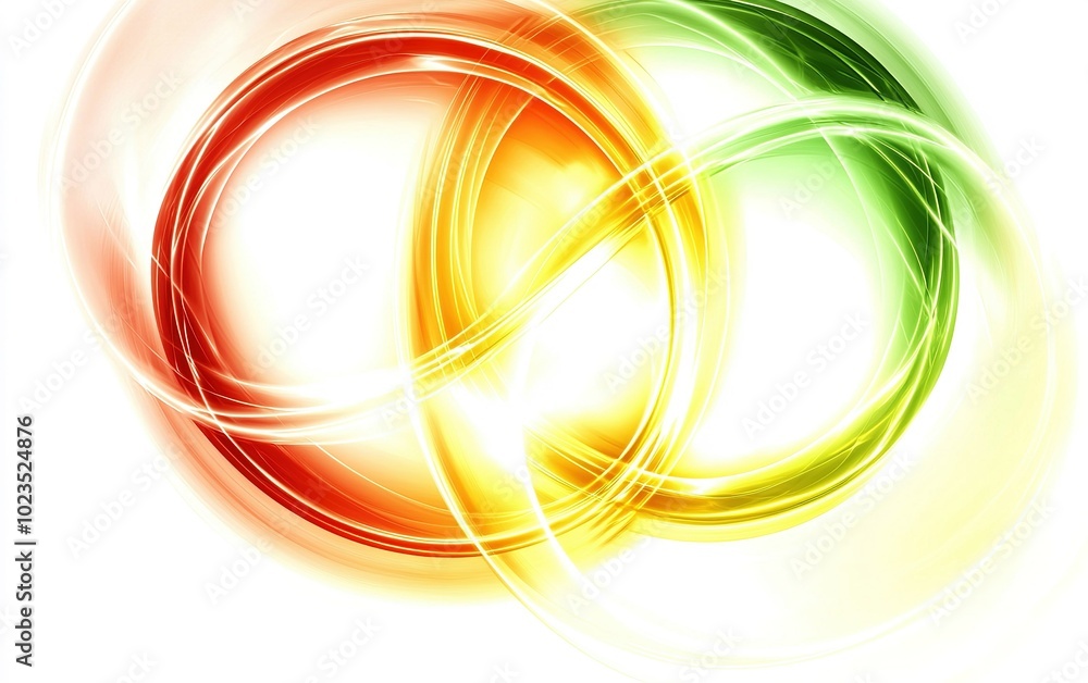 Poster vibrant swirling circles of colors intertwining with energy and light creating a dynamic abstract de