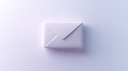 A 3D Pink Envelope Icon on a White Background