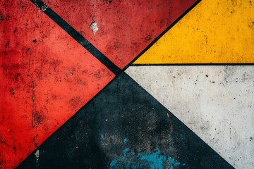 Abstract Geometric Pattern on Distressed Concrete Surface