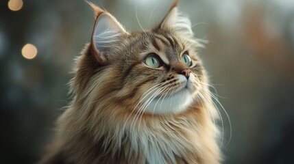 A portrait of cat fluffy coat