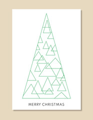 Weihnachten - Merry Christmas Grußkarte in minimaoistischem. Stil - Design