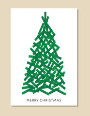 Weihnachten - Merry Christmas Grußkarte in minimaoistischem. Stil - Design