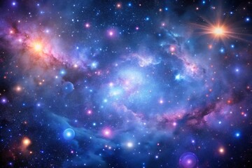 Space, cosmic nebula, colorful galaxy, vibrant stars, 