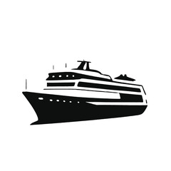 Obraz premium A black silhouette of a large cruise ship or passenger liner 