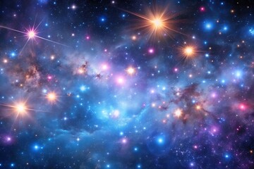 Obraz premium Space, cosmic nebula, colorful galaxy, vibrant stars, 