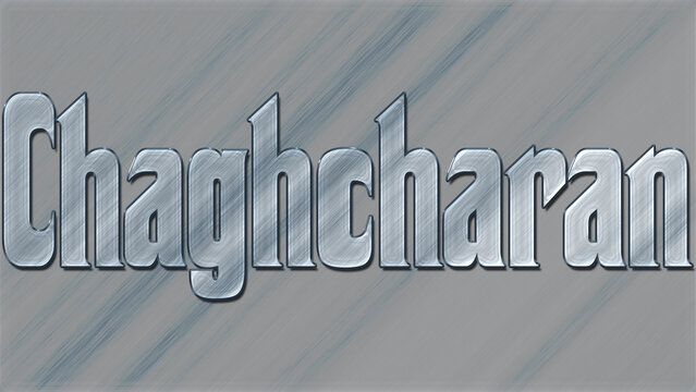 3D Glass effect afghanistan city name design of Chaghcharan, glassy background.	