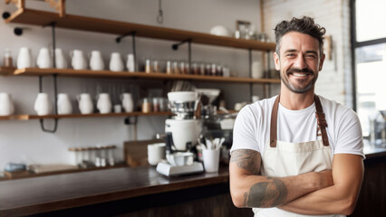 Barista adult entrepreneur restaurant.