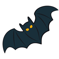 Spooky Halloween bat with yellow eyes