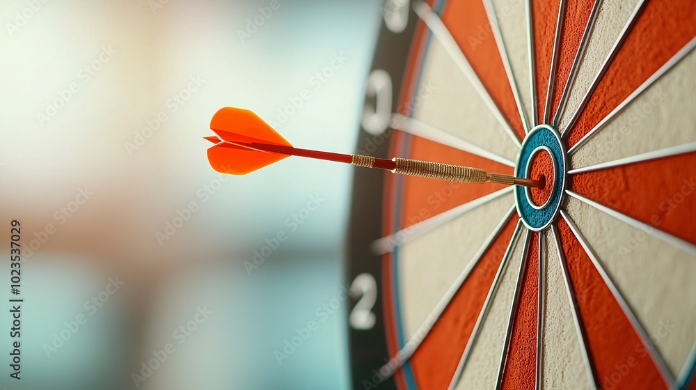 Poster perfect dart bullseye - capturing unmatched precision and accuracy in a sharp focused shot of a dart