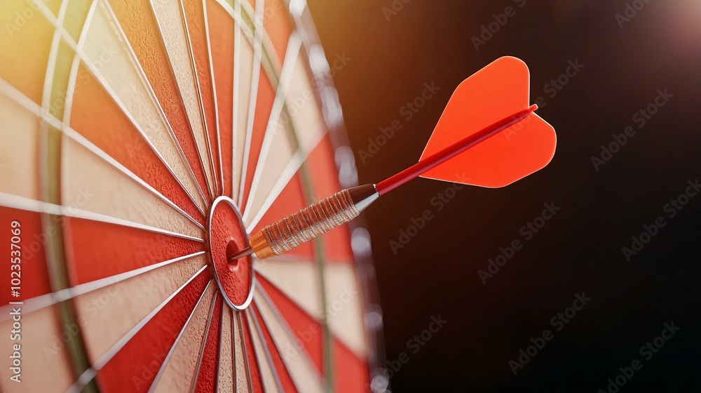 Poster precision perfected dart hitting bullseye - unmatched accuracy and skill in action ideal for sports 