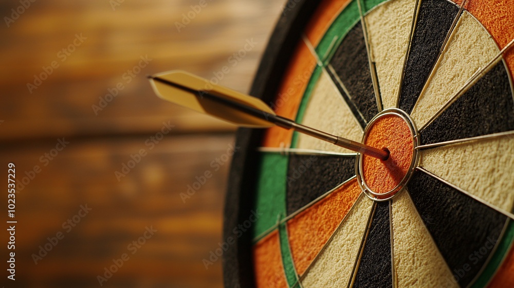 Poster achieving perfection bullseye shot symbolizing precision and skill - a visual metaphor for targeted 