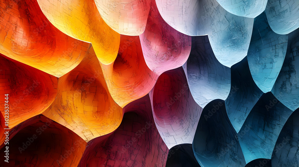 Poster abstract 3d background with vivid colors and curving shapes