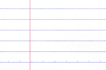Blank lined paper background, empty white paper.