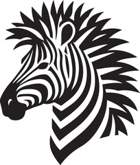 Zebra head silhouette black vector 