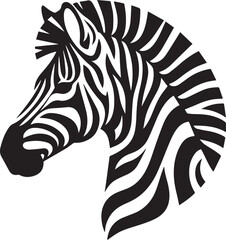 Zebra head silhouette black vector 