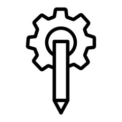 Design Process Vector Line Icon Design