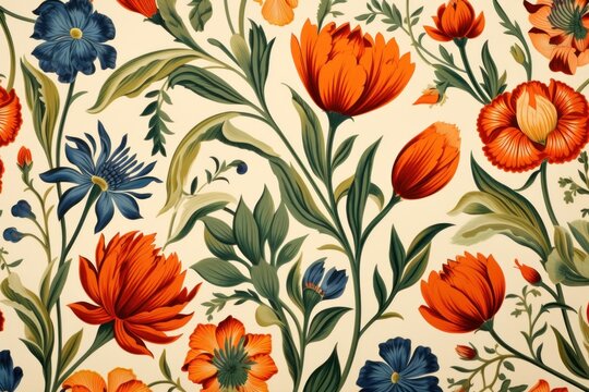 Floral pattern egyptian art flower.